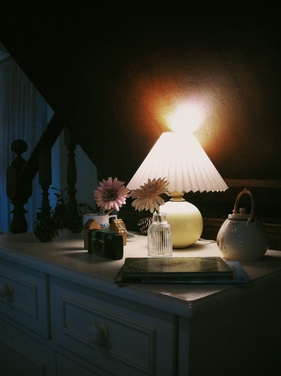 cozy organized living room corner